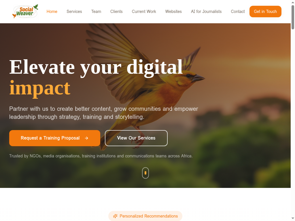 Social Weaver website screenshot
